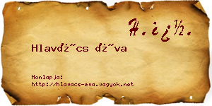 Hlavács Éva névjegykártya